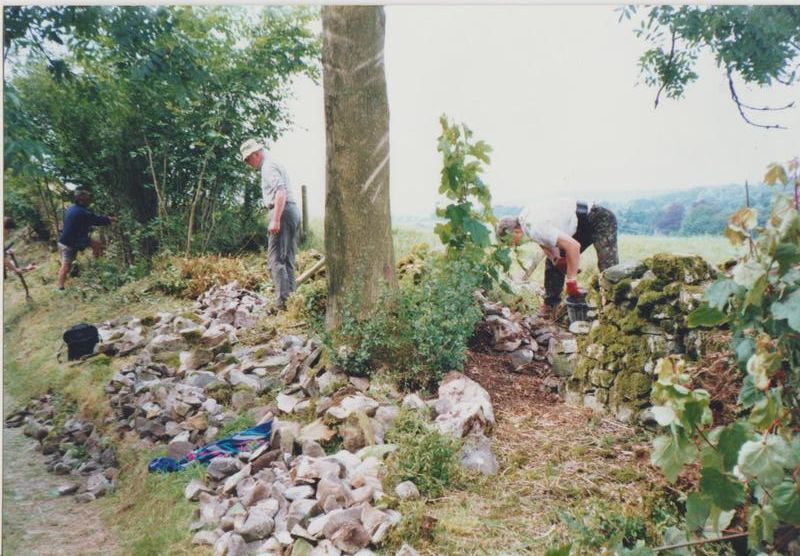Canal Boundary Wall team at work